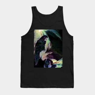 BLACK ABSTRACT COCKATOO DECO POSTER PALM PRINT TROPICAL ART DESIGN Tank Top